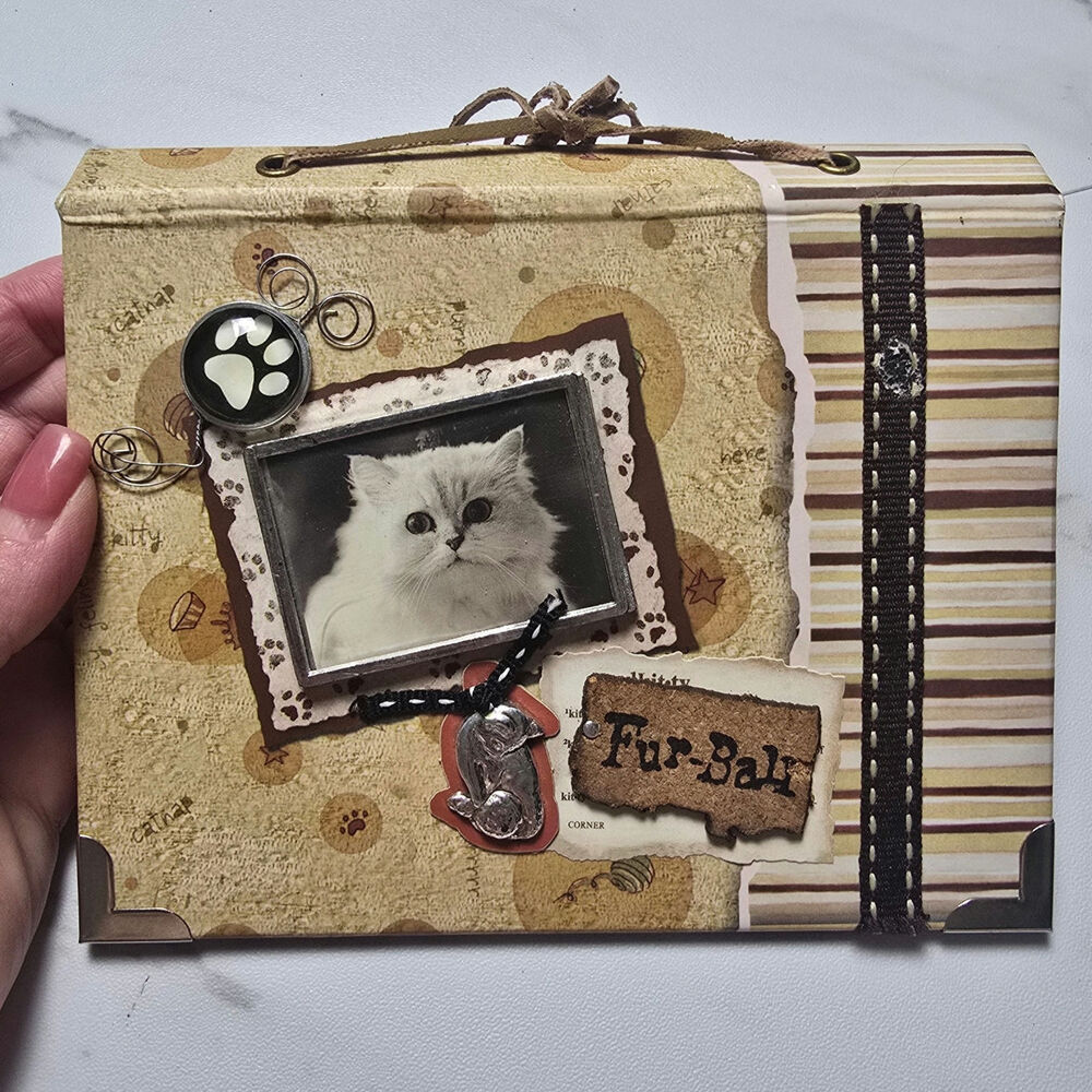 Vintage Photo Album 5'7 kitty Furball Pier 1 new without box
